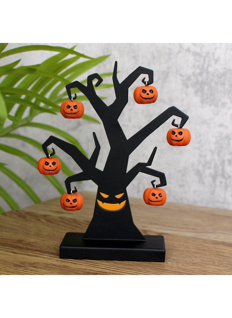 1 x 5 pcs Resin Pumpkin Tree for Halloween Decor ironpiece pumpkin tree