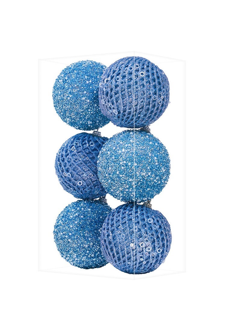 Christmas Tree Ornaments 8cm/10cm Balls 10cm Royal Blue -6 Pack