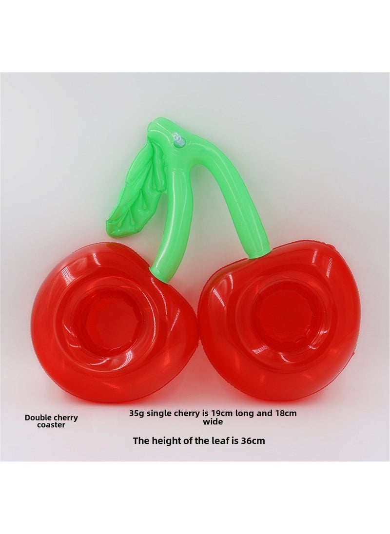 Inflatable Flamingo Donut Cup Holders Double-mouthed Cherry coasters