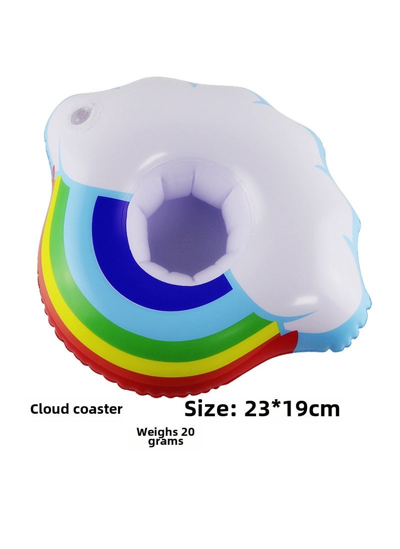 Inflatable Flamingo Donut Cup Holders Cloud Coaster