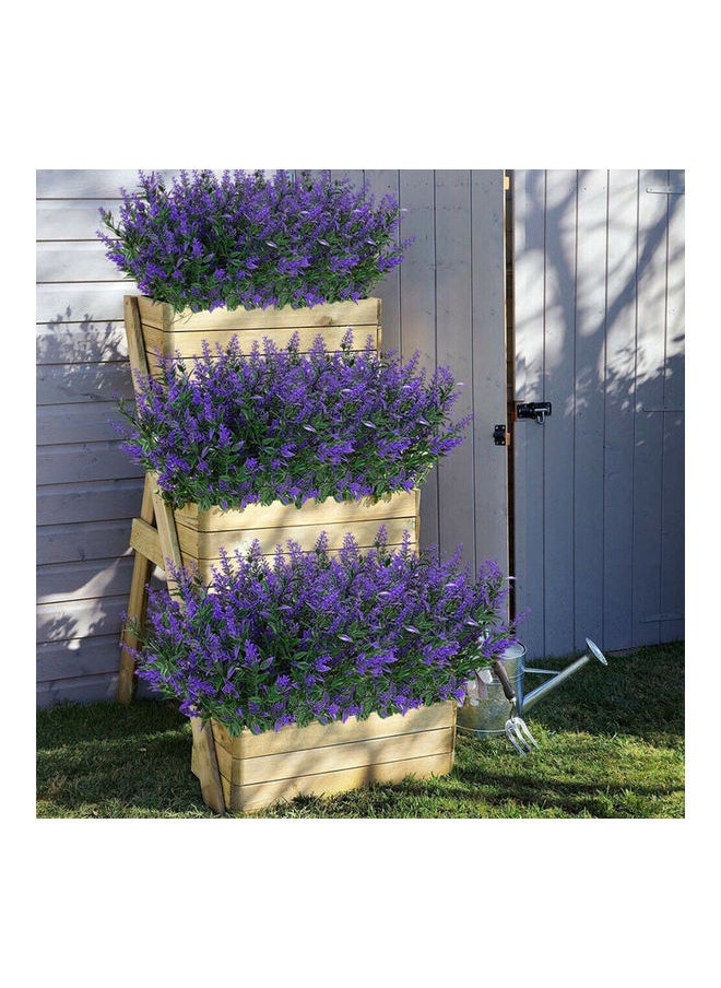 8-Piece Artificial Lavender Fake Flower Plant For Outdoor Decoration Purple