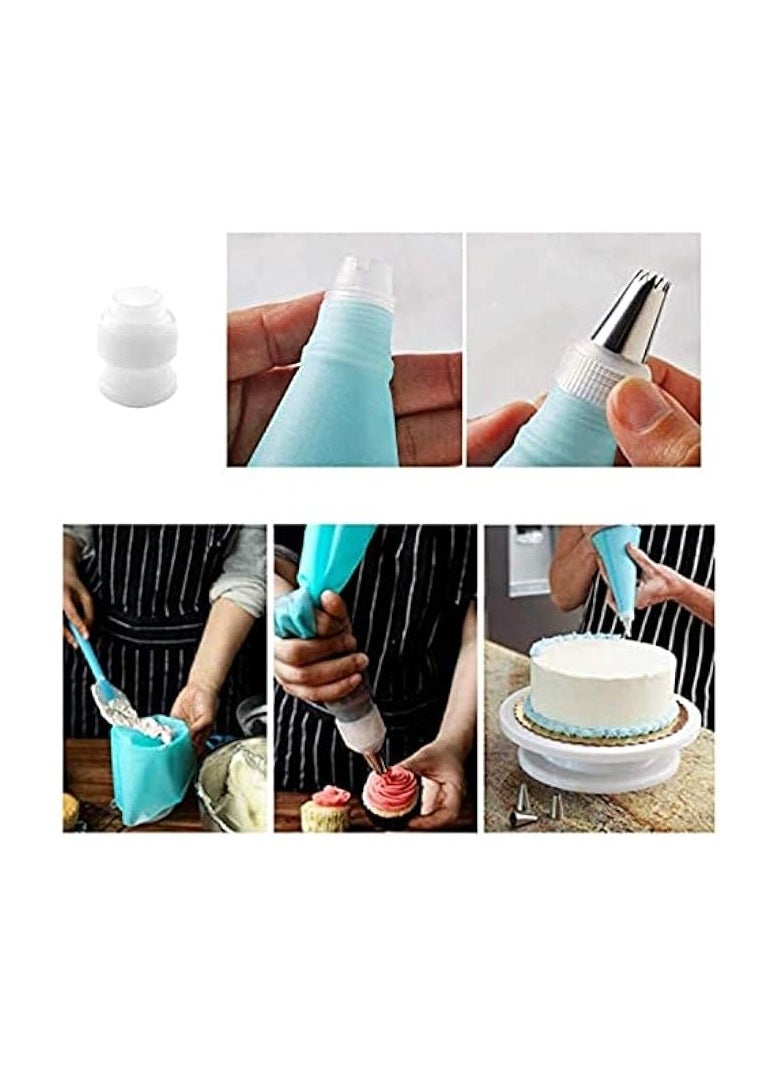 Cake Decorating Supplies,21pcs Cake Decorating Kit with Cake Rotating Turntable, Icing Spatulas,Cake Scrappers, Cake Cutter, Piping Nozzles,Pastry Bag,Piping Tip Couplers