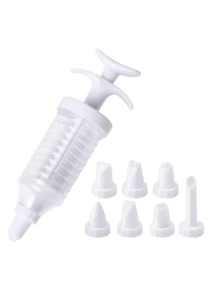 Cake Decorating Gun, Dessert Decorating Syringe Set, Cupcake Icing Piping Kit Frosting Filling Injector with 8 Icing Nozzles for Cake Cookies Decoration Kitchen Baking Christmas Gift