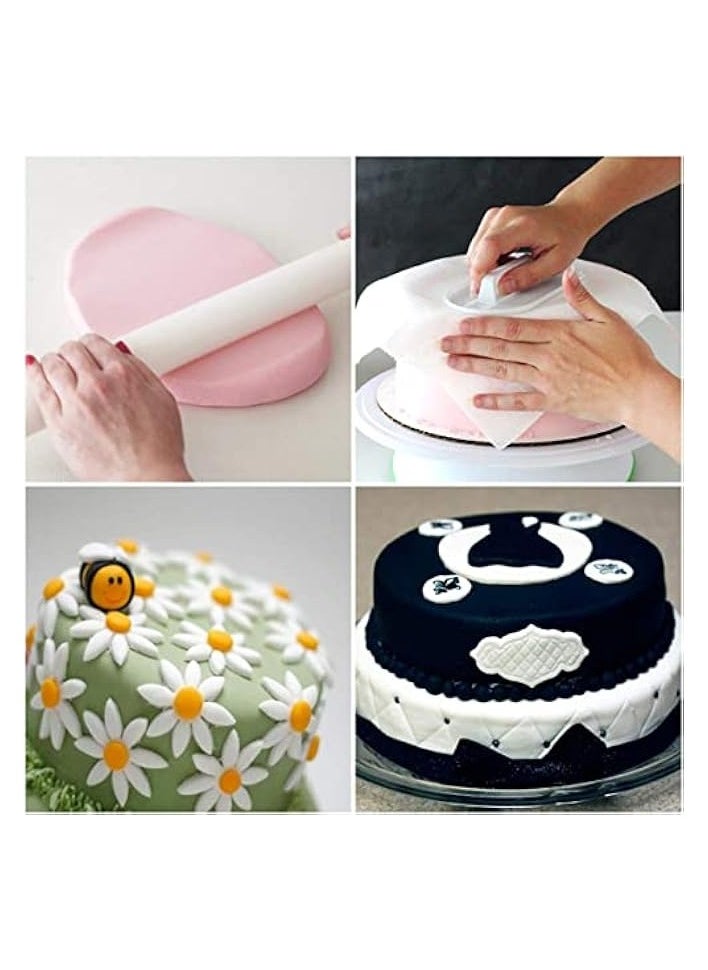 Cake Decorating Tool, Sugarcraft Icing Cake Making Set, Smoother Fondant Cutter Embosser Icing Smoother Rolling Pin Modeling Tool Kit Set Flower Fondant Cake Sugarcraft Decorating Kit(11 Pcs)