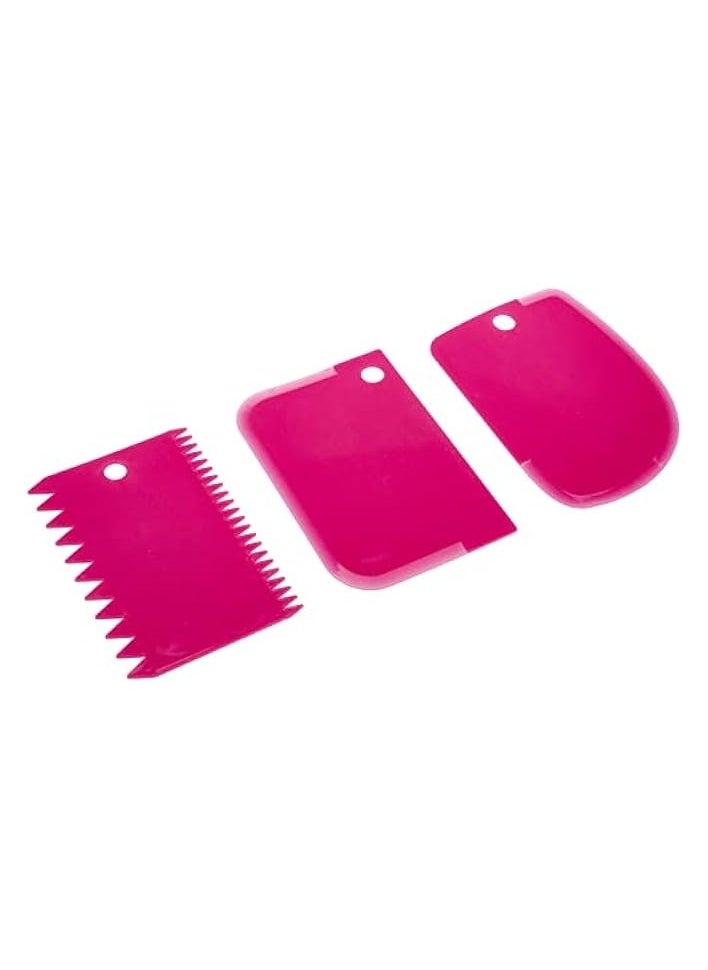 1 Pcs Pastry Butter Scraper Cutter Baking Cake Decorating Tools 3-Piece-Rose Red