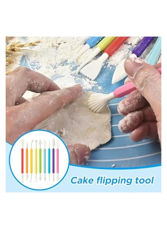 Fondant Cake Decorating Tool, 9 Pcs Icing Fondant Tools Setfor Cake Decorating, Sugar Craft Tool, Modelling Clay, Cake Shop for Kitchen for Home