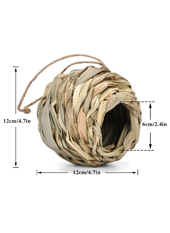 Handcrafted Hibiscus Grass Woven Outdoor Birdhouse for Gardening Decor