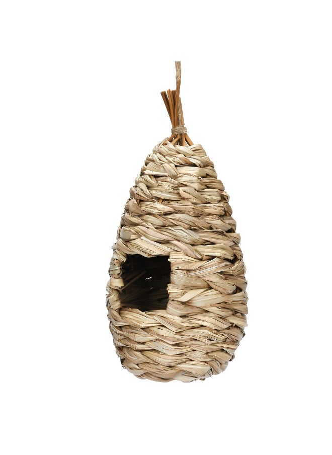 Handcrafted Hibiscus Grass Woven Outdoor Birdhouse for Gardening Decor