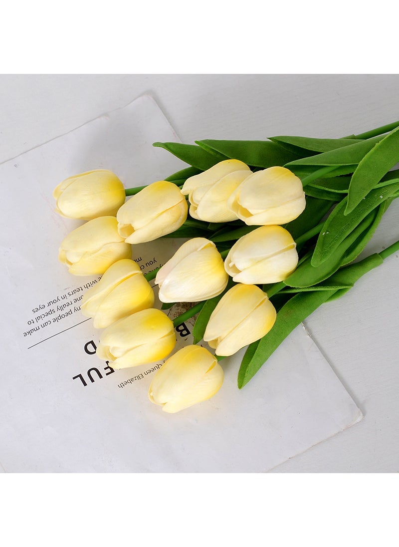 Mini pu Tulip artificial flower wedding party home decoration flower cross-border foreign trade flower factory wholesale Beige