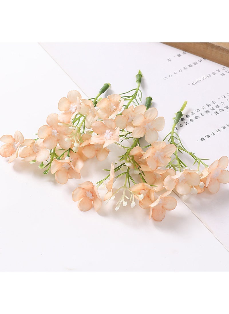 1 x 5 pcs Artificial Hydrangea DIY Crafting Bridal Light Orange