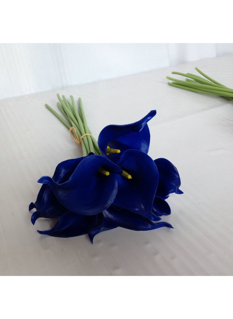 Artificial Mini PU Calla Lily Multiple Colors Dark Blue