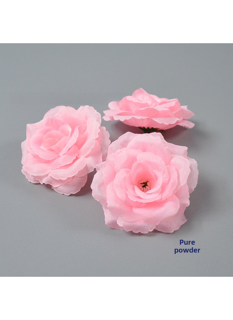 Artificial Rose Flower Heads for Wedding Pure Powder