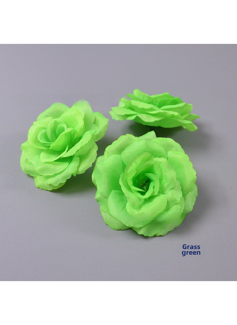 Artificial Rose Flower Heads for Wedding Grass Green