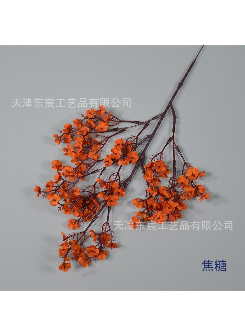 1 x 5 pcs Silk Starry Artificial Flowers Arch Wedding Bridal Bouquet Decor Caramel