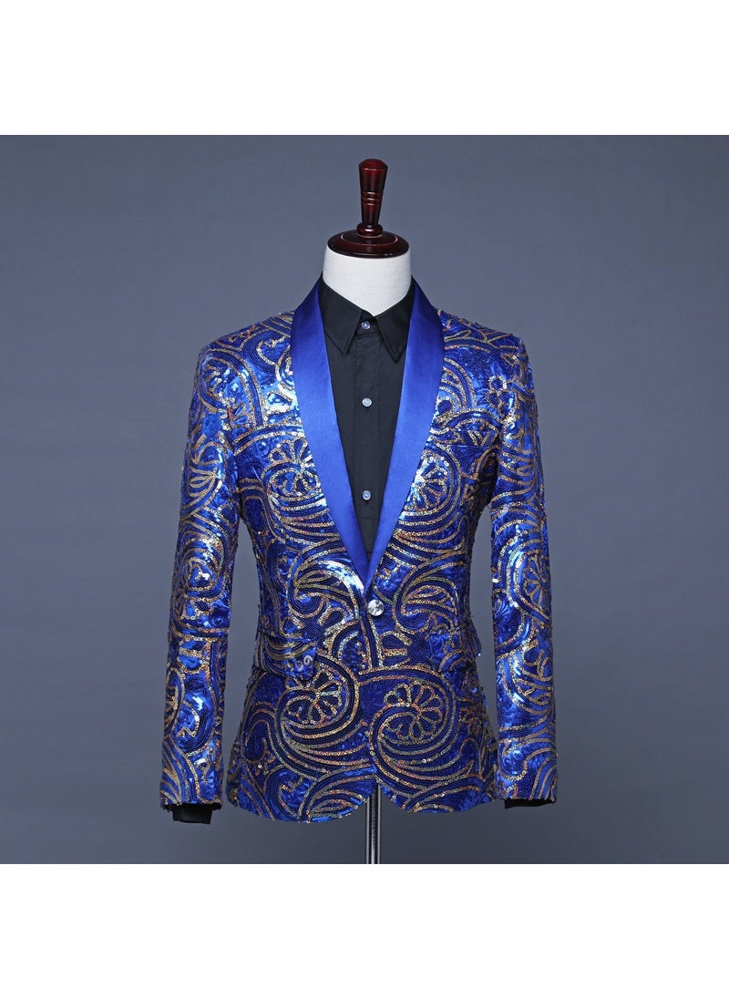 1 x 5 pcs Photography Studio Mens Sequin Jacket Blue