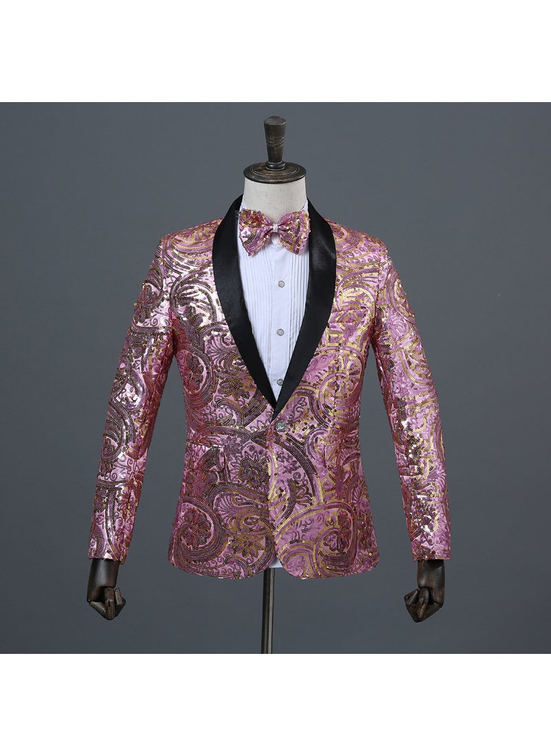 1 x 5 pcs Photography Studio Mens Sequin Jacket Pink