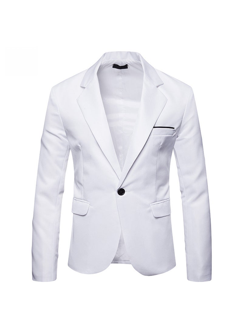 1 x 5 pcs 2023 Mens Autumn Winter Casual Blazer Big Size White