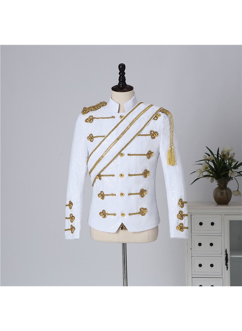 Mens Sequin Blazer Michael Jackson Style White