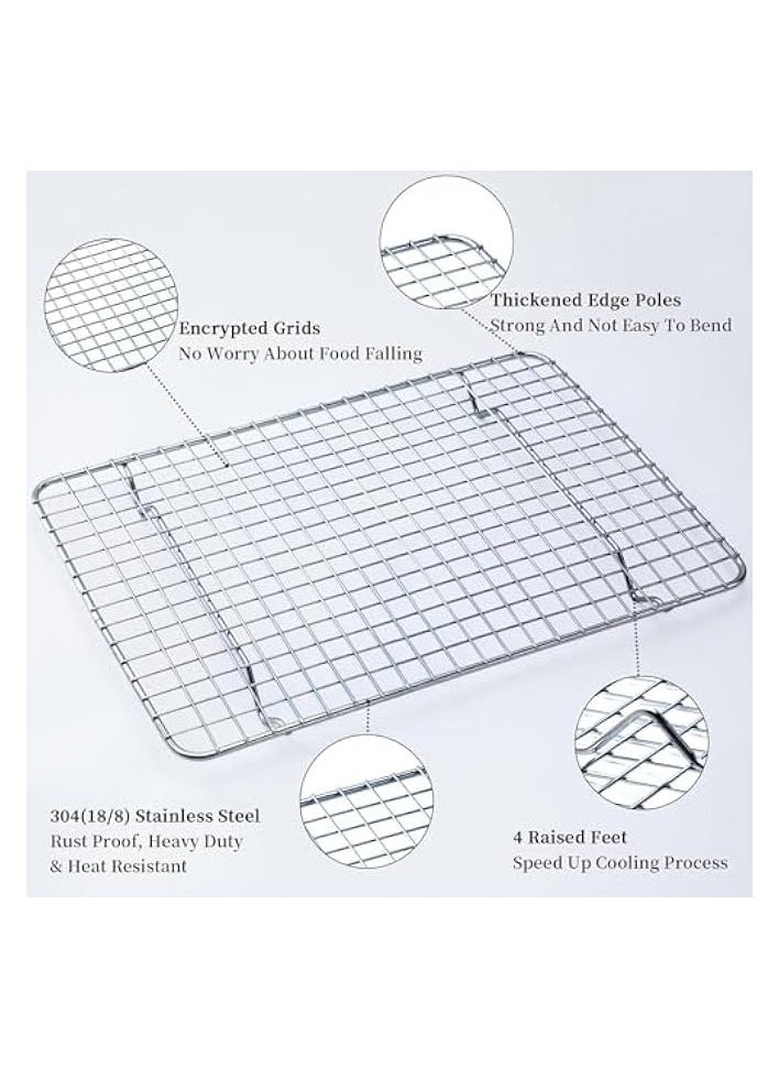 1pcs Cooling Rack For Baking, Baking Rack Stainless Steel Bold Grid Wire, Multi Use Oven Rack Fit Quarter Sheet Pan, Oven and Dishwasher Safe,