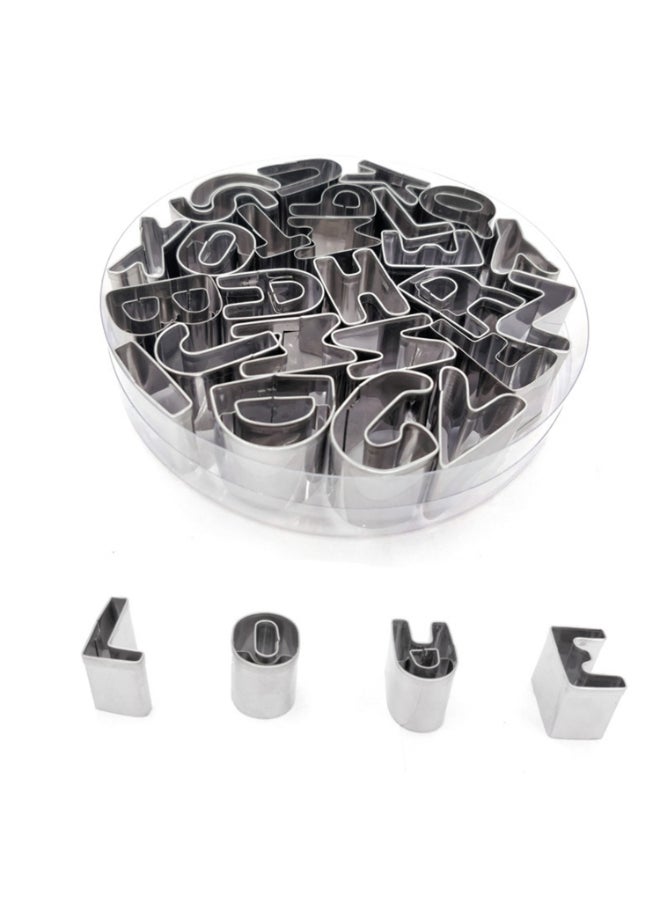 26-Piece Stainless Steel Alphabet Letter Shape Cookie Silver