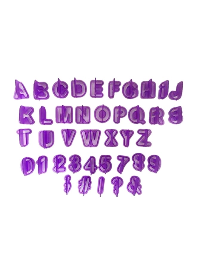 40-Piece Alphabet Letters And Numbers Cookie Cutter Set Purple