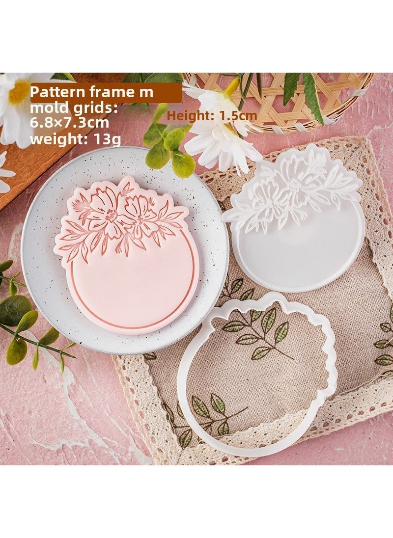 1 x 5 pcs Korean Style Fondant Cookie Mold for Wedding PC0674-Pattern Frame M