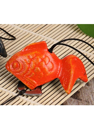 1 x 5 pcs Japanese Cast Iron Wind Chimes Fuji Decor small goldfish orange