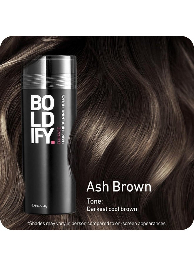 Hair Fibers (28G) Fill In Fine And Thinning Hair For An Instantly Thicker & Fuller Look - Best Value & Superior Formula -14 Shades For Women & Men - Ash Brown