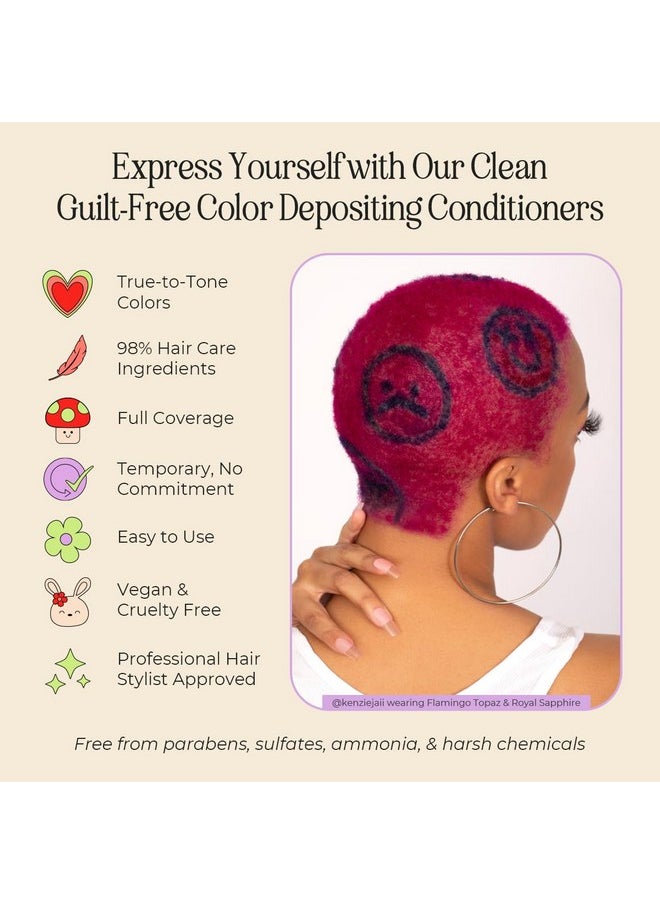 Semi Permanent Hair Color | Color Depositing Conditioner | Pink Hair Dye | No Bleach, No Peroxide Temporary Flamingo Topaz Tint For Women, Men | Vegan, Ammonia Free, Sulfate Free, Ready To Use 6Oz