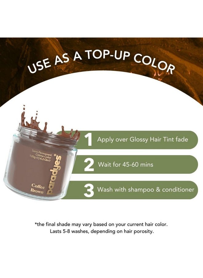 Top-Up Semi-Permanent Coffee Brown Diy Conditioner Based Hair Colour, 120 Gm