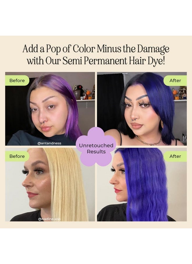 Semi Permanent Hair Color | Color Depositing Conditioner | Amethyst Dark Purple Hair Dye | No Bleach No Peroxide Temporary Tint For Women, Men | Vegan, Ammonia Free, Sulfate Free, Ready To Use 6Oz