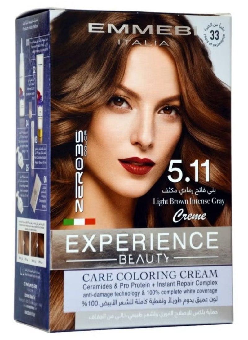 Beauty Experience Care Coloring Cream Light Brown Intense Gray 5.11