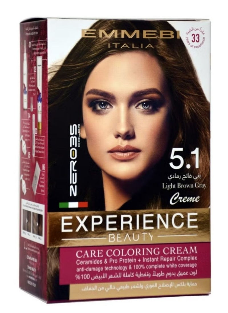 Beauty Experience Care Coloring Cream Light Brown Gray 5.1