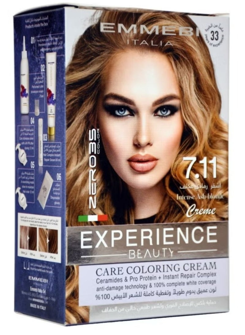 Beauty Experience Care Coloring Cream Intense Ash Blonde 7.11