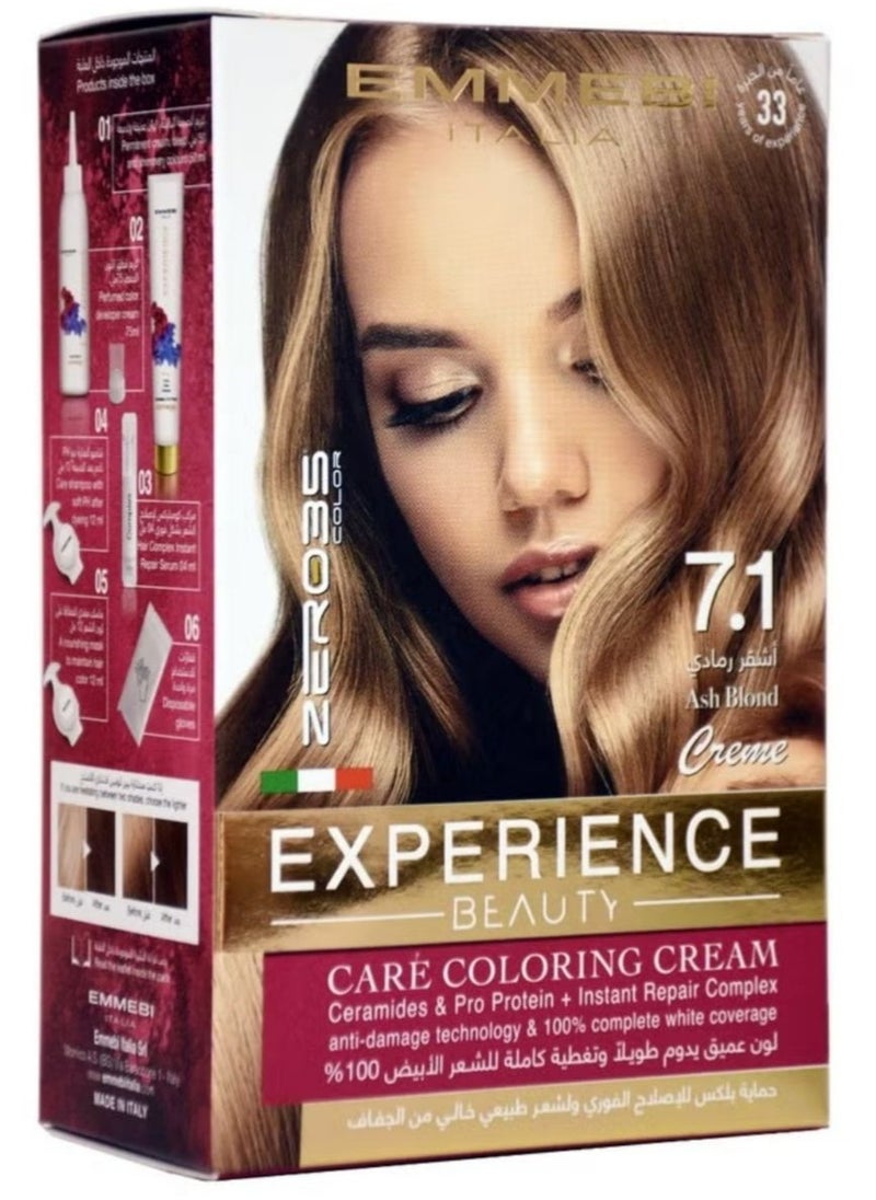 Beauty Experience Care Coloring Cream Ash Blond 7.1