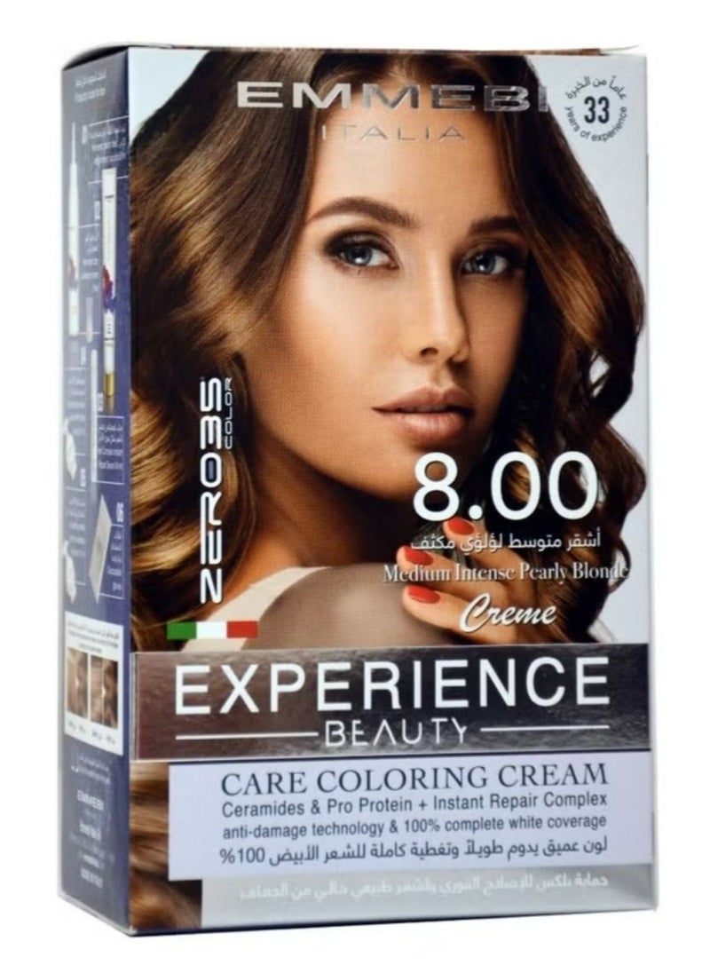 Beauty Experience Care Coloring Cream Medium Intense Pearly Blonde 8.00