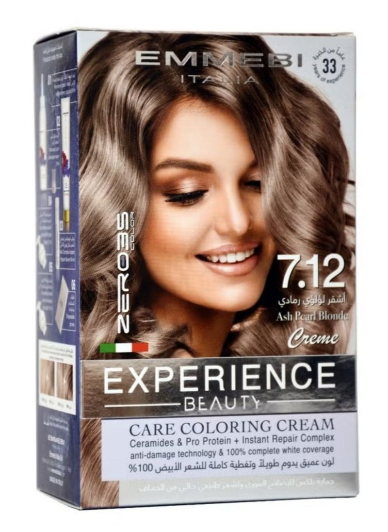 Beauty Experience Care Coloring Cream Ash Pearl Blonde 7.12