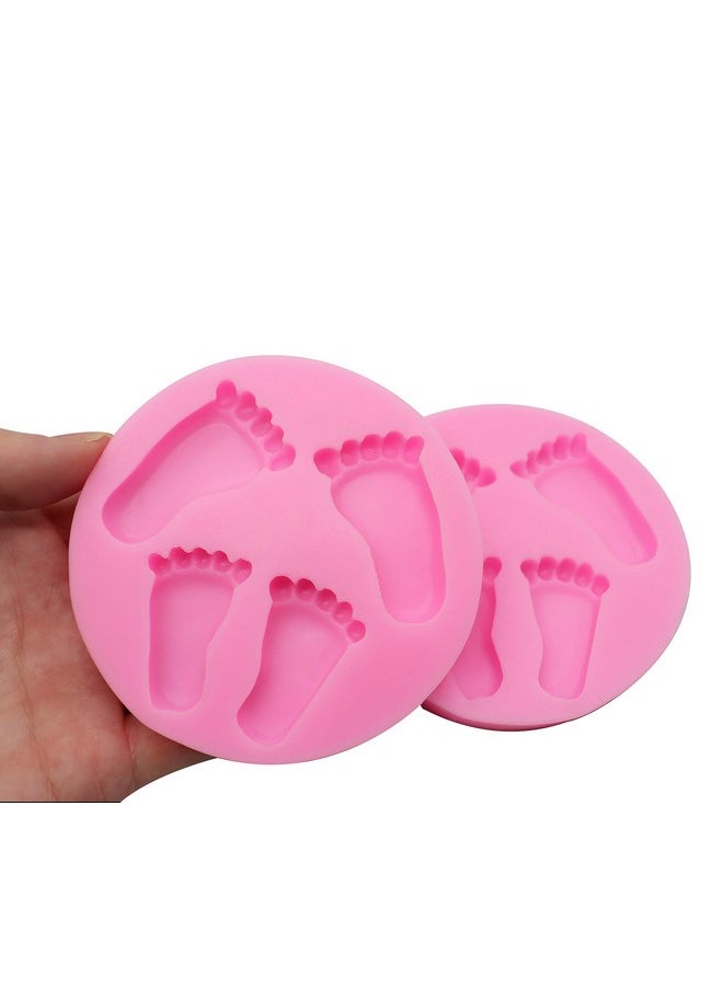 2Pcs Pretty Baby Feet Fondant Mold,Baby Shower Mold For Sugarcraft, Cake Decoration, Cupcake Topper, Fondant,Candy Pudding, Ice Cream Soap, Jewelry, Polymer Clay, Crafting Projects,