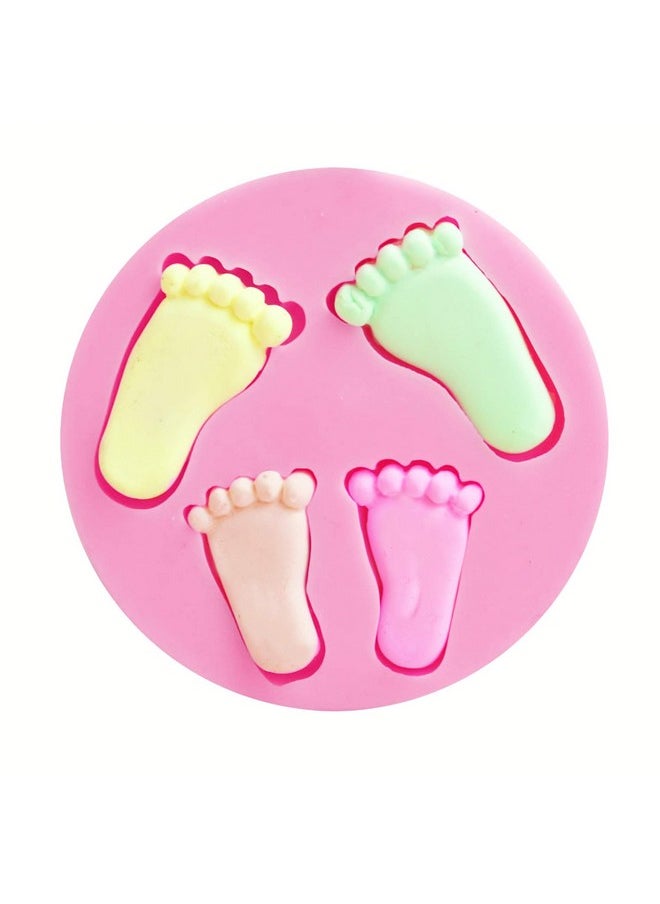 2Pcs Pretty Baby Feet Fondant Mold,Baby Shower Mold For Sugarcraft, Cake Decoration, Cupcake Topper, Fondant,Candy Pudding, Ice Cream Soap, Jewelry, Polymer Clay, Crafting Projects,