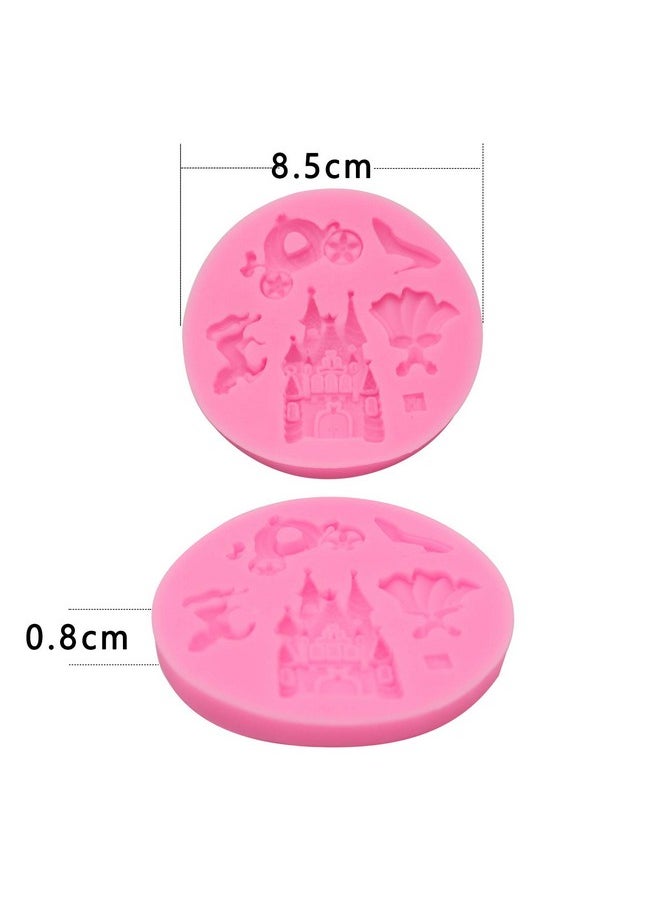 2 Pcs Silicone Fondant Mold Children'S Castle Mould Jelly Sugar Chocolate Fondant Silicone Molds For Sugarcraft Candy Cupcake Ice Jewelry Food Grade Silicone Molds Diy Sugar Craft Tools