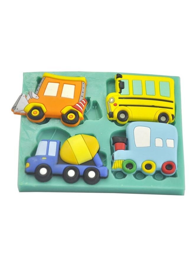 Bus Truck Car Shape Fondant Cake Mould Green 11x9x1cm