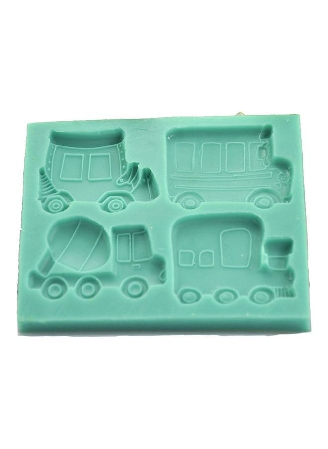 Bus Truck Car Shape Fondant Cake Mould Green 11x9x1cm