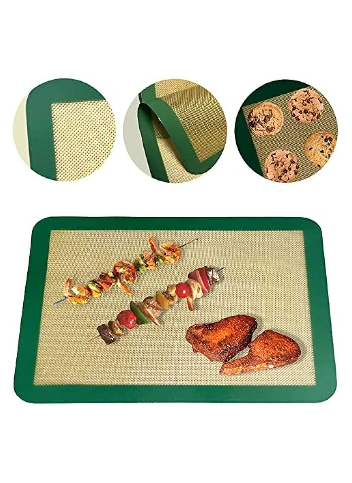 2 Pack Silicone Baking Mat Premium non-stick, Silicone Baking Sheet for cookies, cupcakes , Cookies, Macaroons, Bread, Meats, Vegetables and Pastry, Eco-Friendly washable Safe,40 X 30 CM