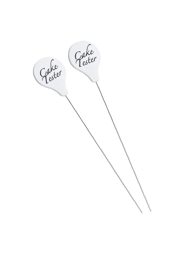 2Pcs Cake Tester Stainless Steel Cake Skewer Kitchen Cake Tester Probe Skewer Pin Needle Reusable Long Metal Baking Tool for Bakery Baking and Pastry Utensils Baking Tools and Accessories