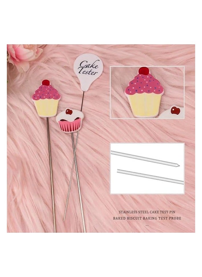 4Pcs Cake Tester, Stainless Steel Cake Testing Needles Reusable Cake Probe Cake Skewer Needles for Kitchen Home Baking Tools Stocking Christmas Gifts for Bakers Baking and Pastry Utensils