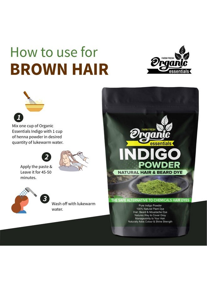 Indigo Powder For Hair Black Natural Hair & Beard Dye/Color Treatment, Pure And Chemicalfree For Healthy, Vibrant Hair (Pack Of 1)