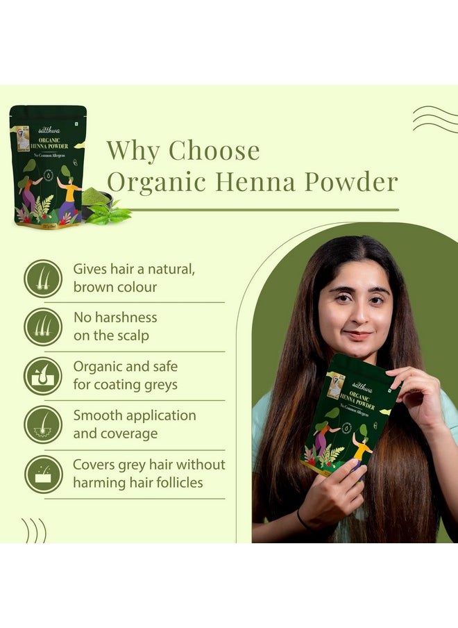 Organic Henna Powder | Sojat Mehndi | 227Gm | 100% Natural Lawsonia Inermis | For Nourishment & Deep Conditioning, Rich Brown Hair Colour & Covering Greys