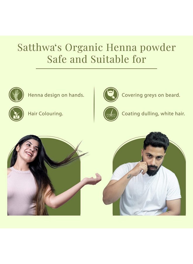 Organic Henna Powder | Sojat Mehndi | 227Gm | 100% Natural Lawsonia Inermis | For Nourishment & Deep Conditioning, Rich Brown Hair Colour & Covering Greys