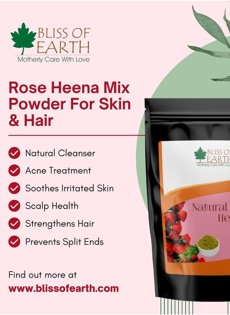 Herbal Henna for Hair Rose and Jasmine Special Combo Blended with Herbs Amla Neem Babul Gum and Essential Oils for Long Lasting Hair Color Hair Nourishment and Health – Pack of 2 x 100g