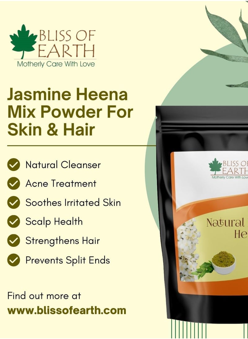 Herbal Henna for Hair Rose and Jasmine Special Combo Blended with Herbs Amla Neem Babul Gum and Essential Oils for Long Lasting Hair Color Hair Nourishment and Health – Pack of 2 x 100g